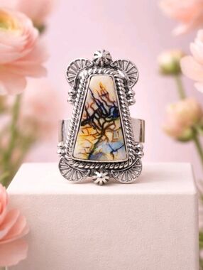 Monarch Opal Sterling Silver Gemstone Ring